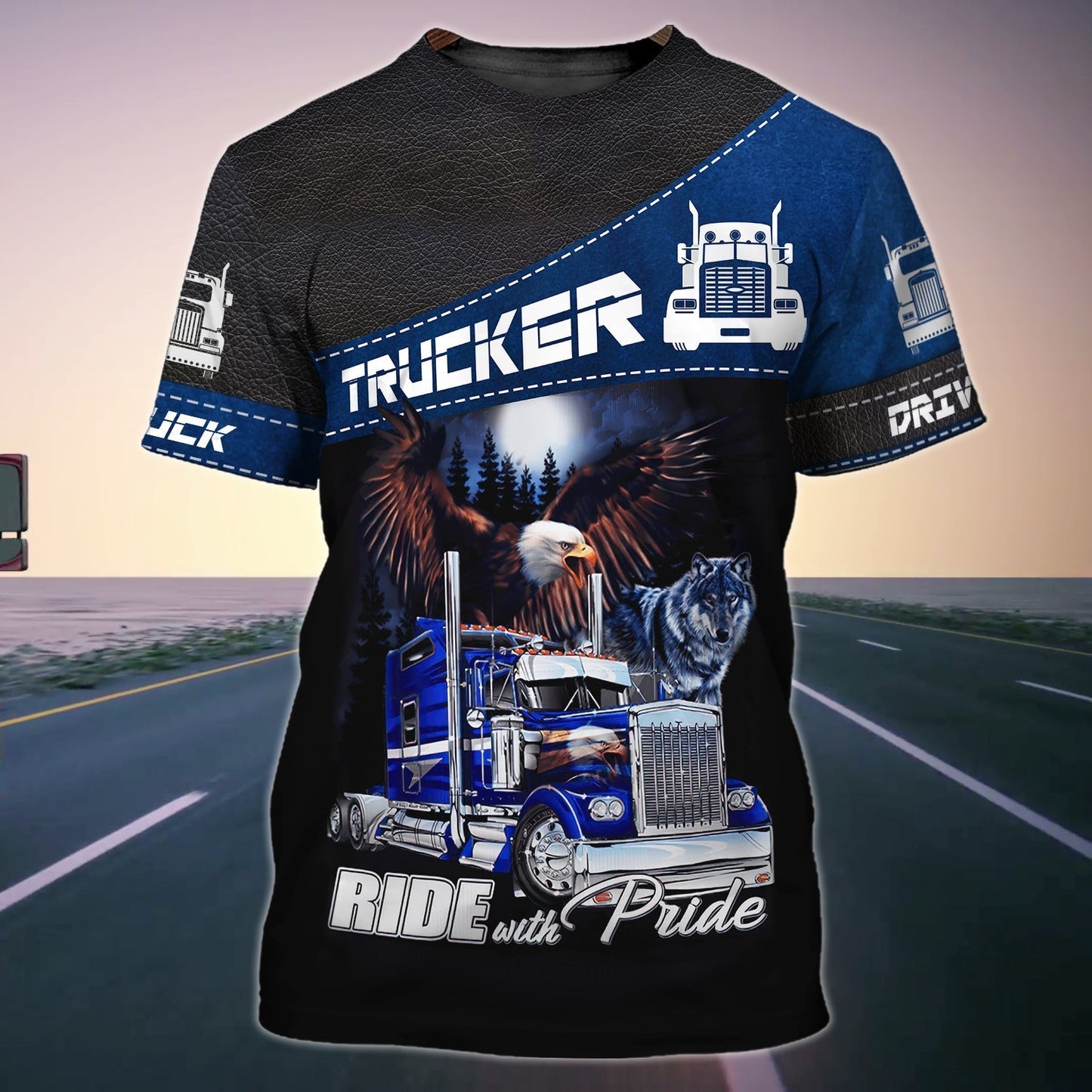 3D Unisex Trucker Shirts Ride With Pride Labour Day Gift For Trucker Dad Husband TO1691