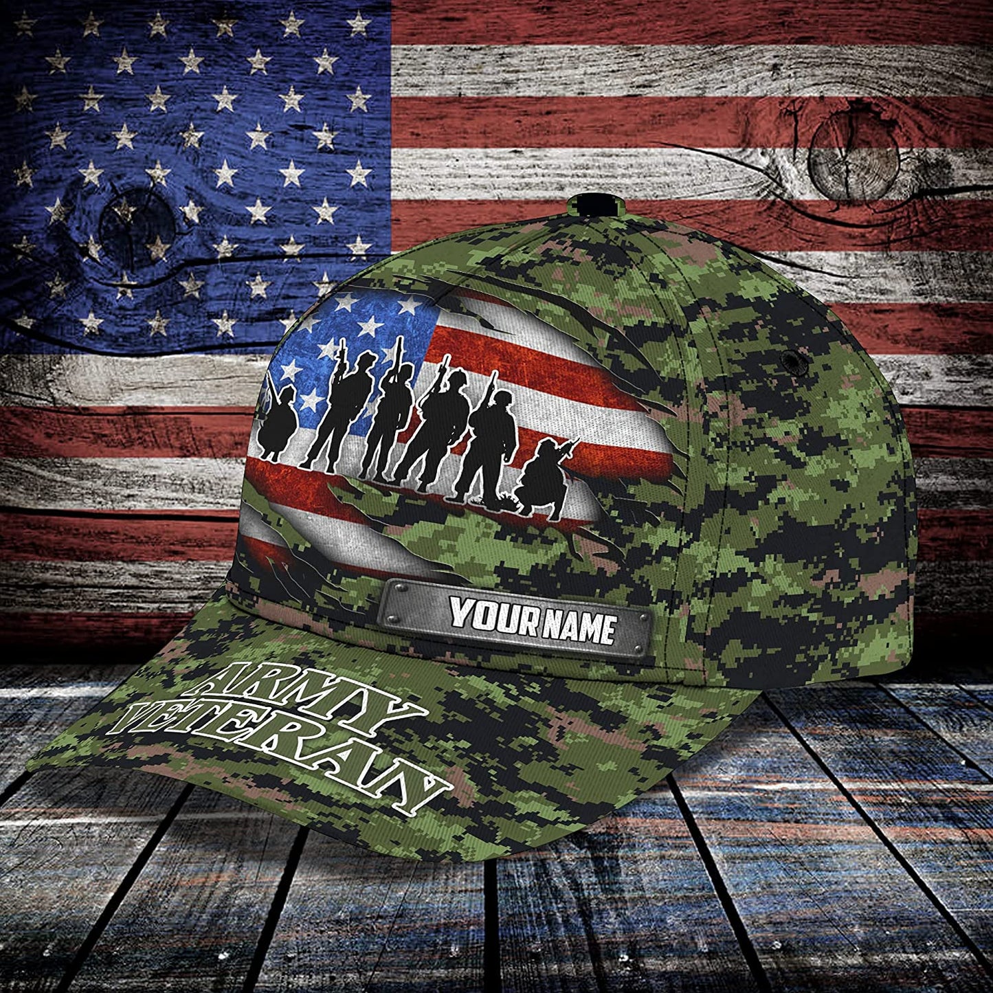 Personalized Army Veteran 3D Cap, Veteran Cap, Gift For Veteran CA0254