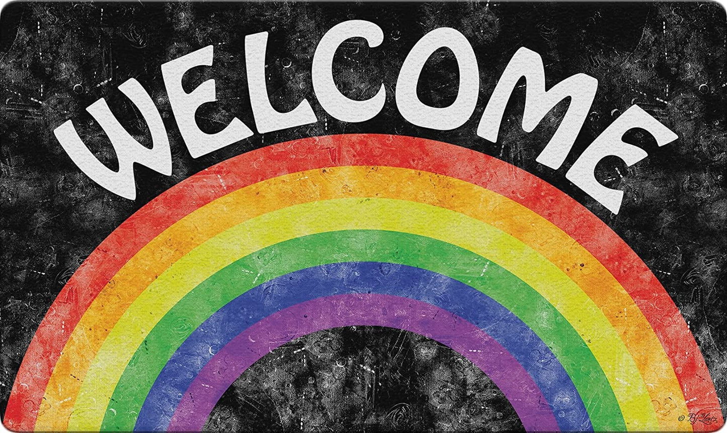 Welcome Pride Door Mat Rainbow Color Lgbt Mat, Lesbian Doormat Gay Door Mat Gift LO1260