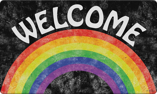 Welcome Pride Door Mat Rainbow Color Lgbt Mat, Lesbian Doormat Gay Door Mat Gift LO1260