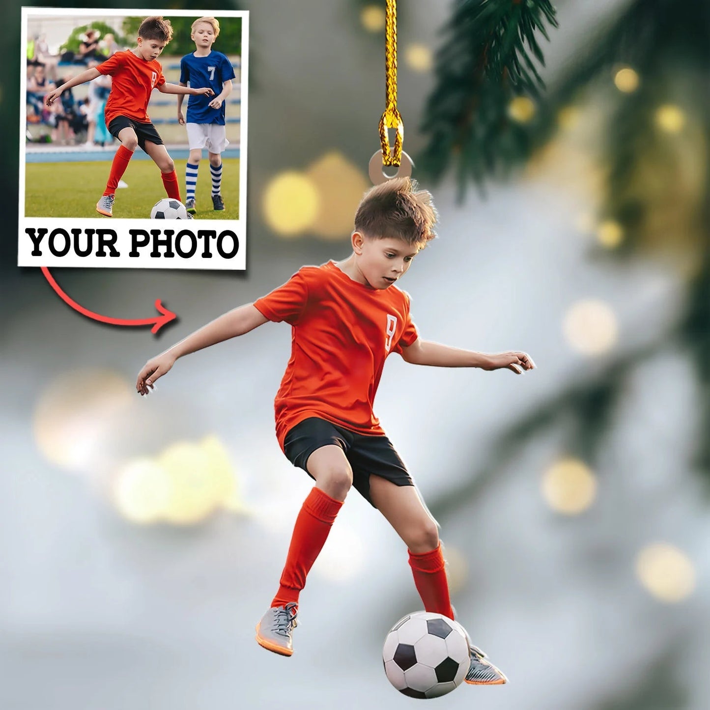 Custom Photo Ornament Gift For Soccer Player - Personalized Upload Photo Soccer Team Ornament Gift For Soccer Lovers SO0839