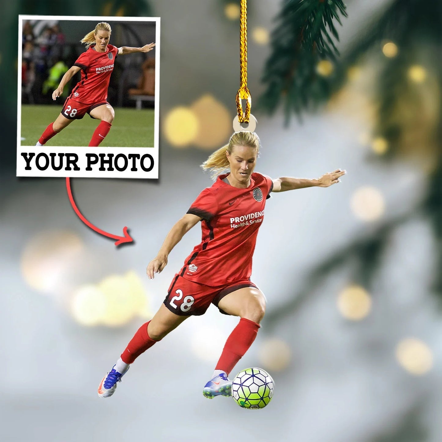 Custom Photo Ornament Gift For Soccer Player - Personalized Upload Photo Soccer Team Ornament Gift For Soccer Lovers SO0839