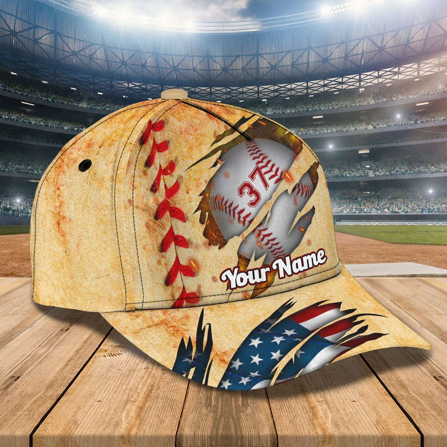 3D Classic Cap Baseball Personalized Name Cap 4 Lasfour CA0579