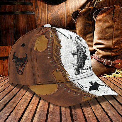 3D Classic Cap Bull Riding Personalized Name Cap 17 Lasfour CA1992