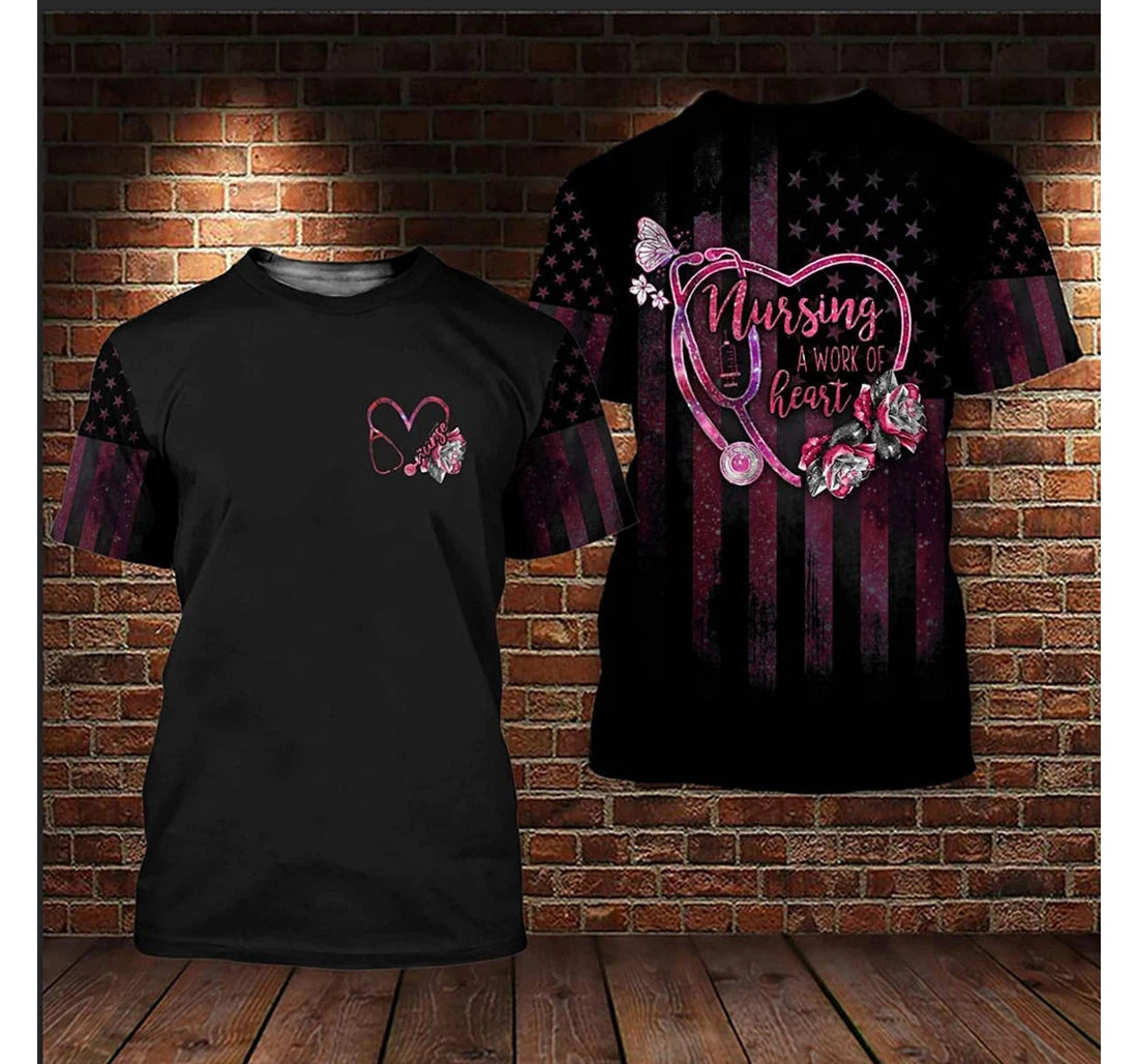 Nurse Life Nursing Is A Work Of Heart Pink Pattern 3D All Over Printed TO3255