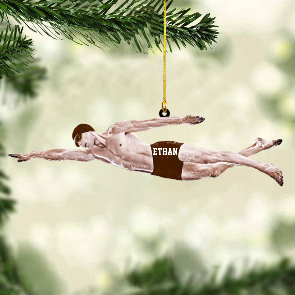 Personalized Male Swimmer Acrylic Ornament, Gift For Swimming Lovers/Swimmer SO0967