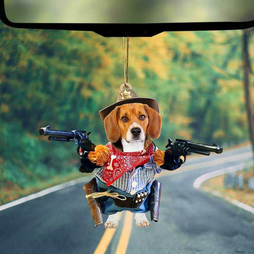 Beagle Cowboy Hanging Ornament Dog Acrylic Ornament Dog Lover Gift OO0679