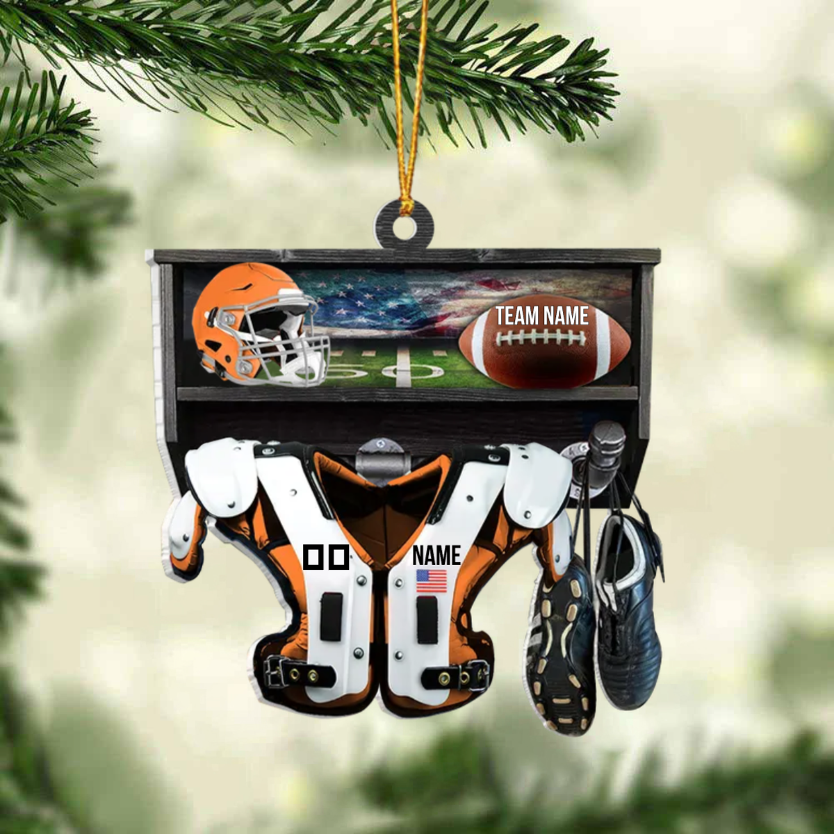 Personalized Ornament American Football Christmas Ornament For Football Lovers Football Player SO0695