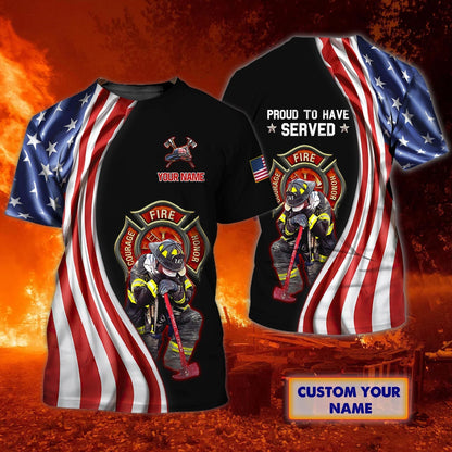 Personalized Firefighter Job Shirts Full Printing, Proud To Have Save American Firefighter Mand T Shirts TO0646