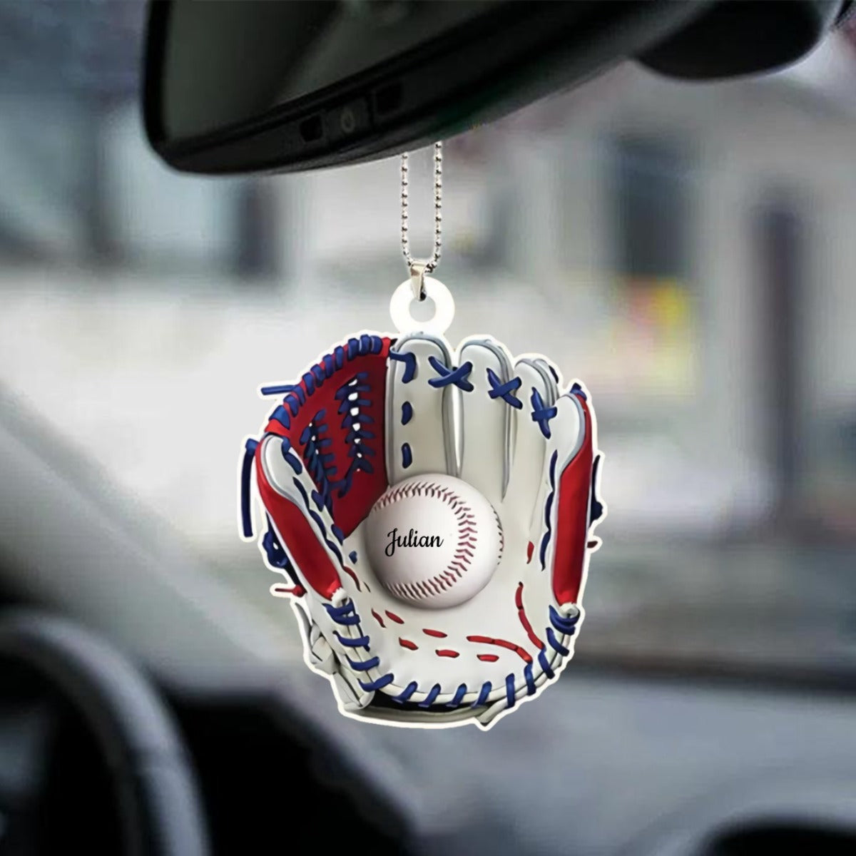 Personalized Baseball Acrylic Ornament For Car, Car Hanging Ornament For Baseball Lovers OO0104