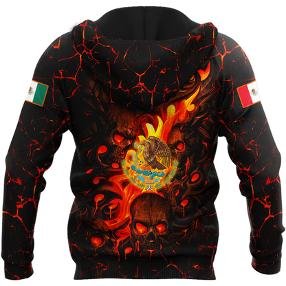 Lasfour Mexico Skull 3D Hoodie For Men And Women, Skull Mexican Hoodie SO0431