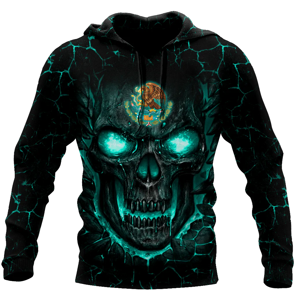 Lasfour Mexico Skull 3D Hoodie For Men And Women, Skull Mexican Hoodie SO0431