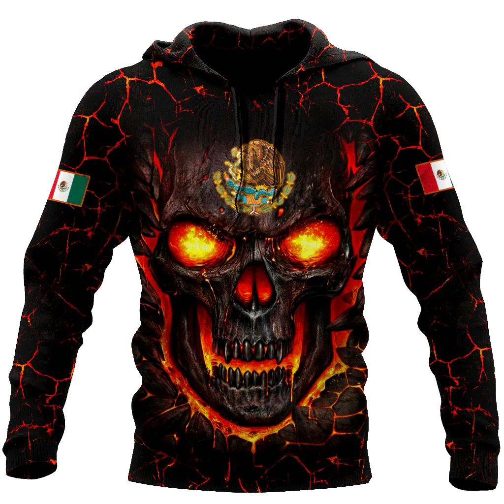 Lasfour Mexico Skull 3D Hoodie For Men And Women, Skull Mexican Hoodie SO0431