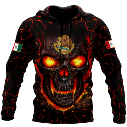 Lasfour Mexico Skull 3D Hoodie For Men And Women, Skull Mexican Hoodie SO0431