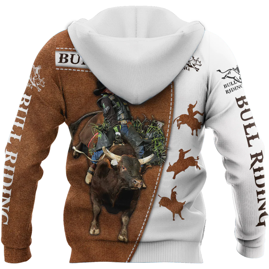 Personalized Brown Hoodie With Bull Riding, Bull Riding Hoodies For My Son Boy, Riding Hoodies SO0478