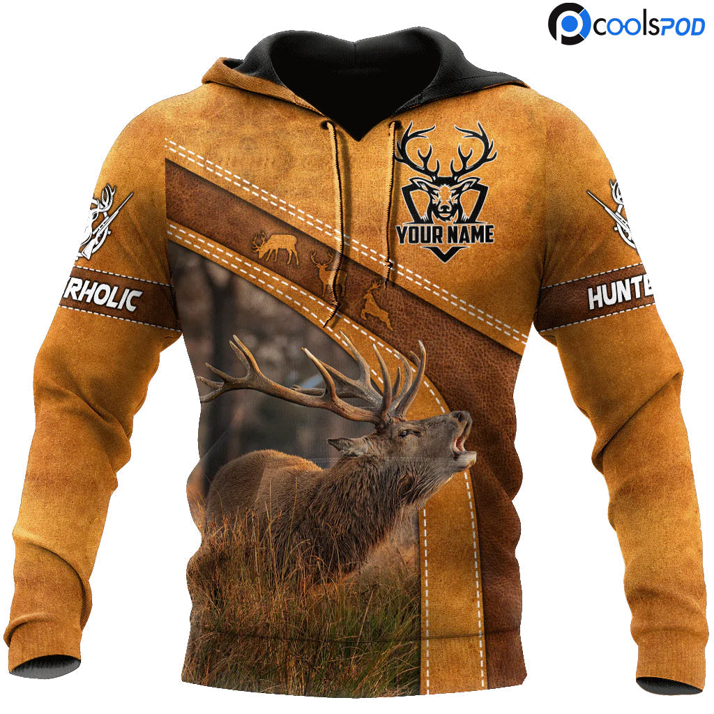 Hunterholic Hoodie Deer Hunting Hoodie 3D Print For Men, Hunting Husband Gift, Hunting Lover Outfit, Hunter Hoodie Premium SO0507