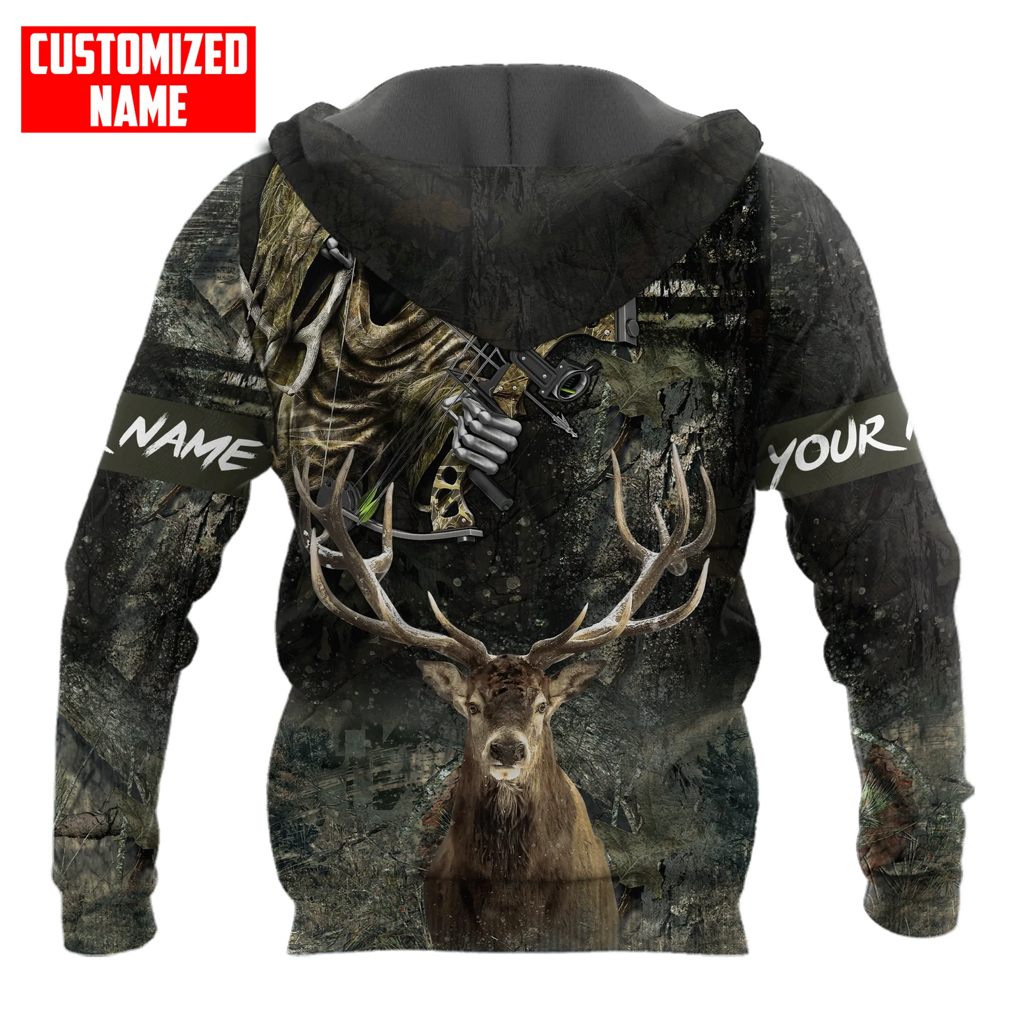 Customized Deer Hunting Bow Hoodie For Men, 3D All Over Print Deer Hunter Outfit, Hunter Hoodie SO0459