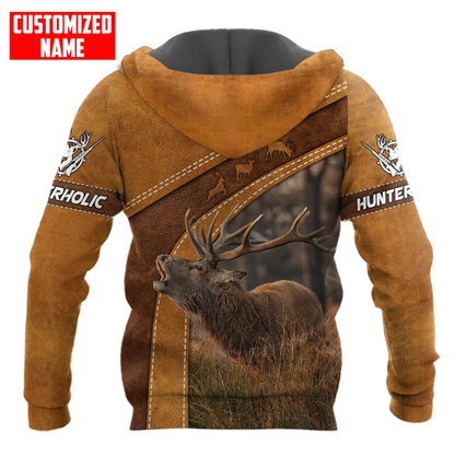 Hunterholic Hoodie Deer Hunting Hoodie 3D Print For Men, Hunting Husband Gift, Hunting Lover Outfit, Hunter Hoodie Premium SO0507