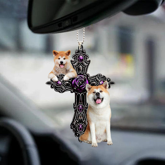 Akita Inu Pray For God Car Hanging Ornament Dog Pray For God Ornament Lasfour OO0767