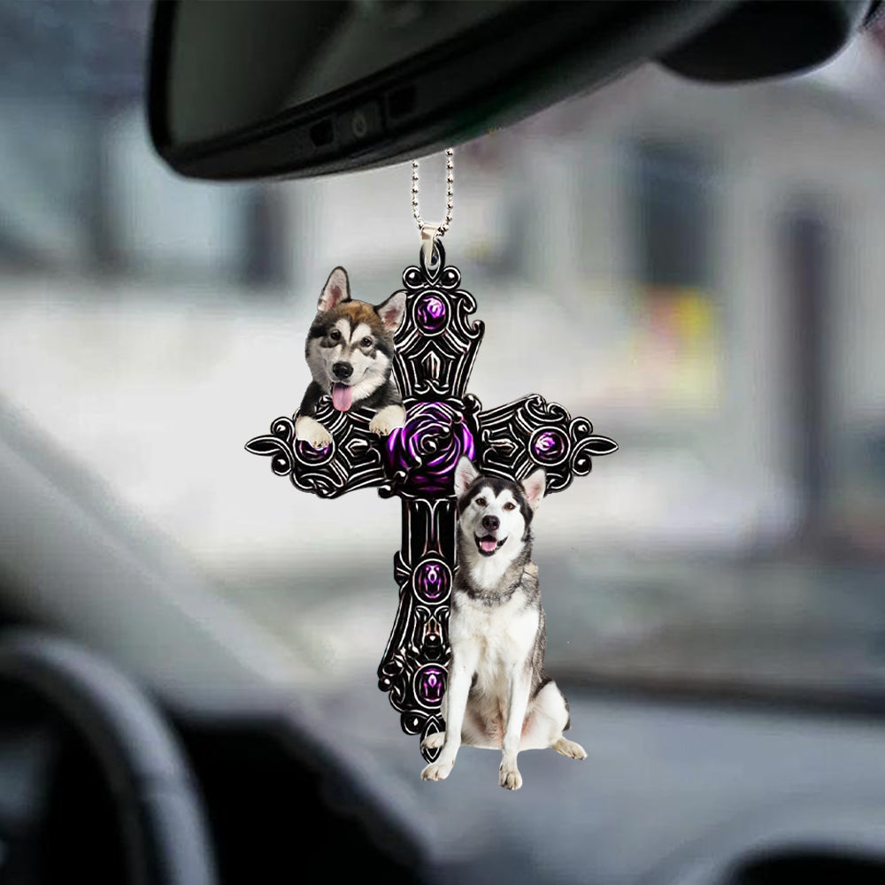 Alaskan Malamute Pray For God Car Hanging Ornament Dog Pray For God Ornament Lasfour OO0775