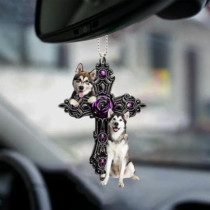 Alaskan Malamute Pray For God Car Hanging Ornament Dog Pray For God Ornament Lasfour OO0775