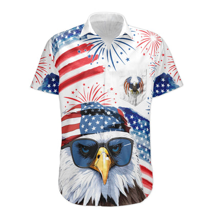 American Dad Grandpa Papa Patriotic - Personalized Back Printed Hawaiian Shirt HA0060