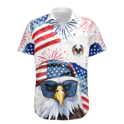 American Dad Grandpa Papa Patriotic - Personalized Back Printed Hawaiian Shirt HA0060