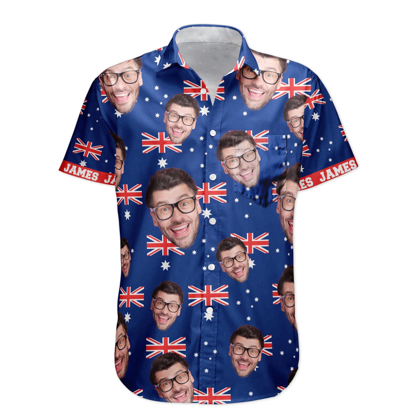 Australia Day Flag Custom Face With Name - Personalized Photo Hawaiian Shirt HA0047