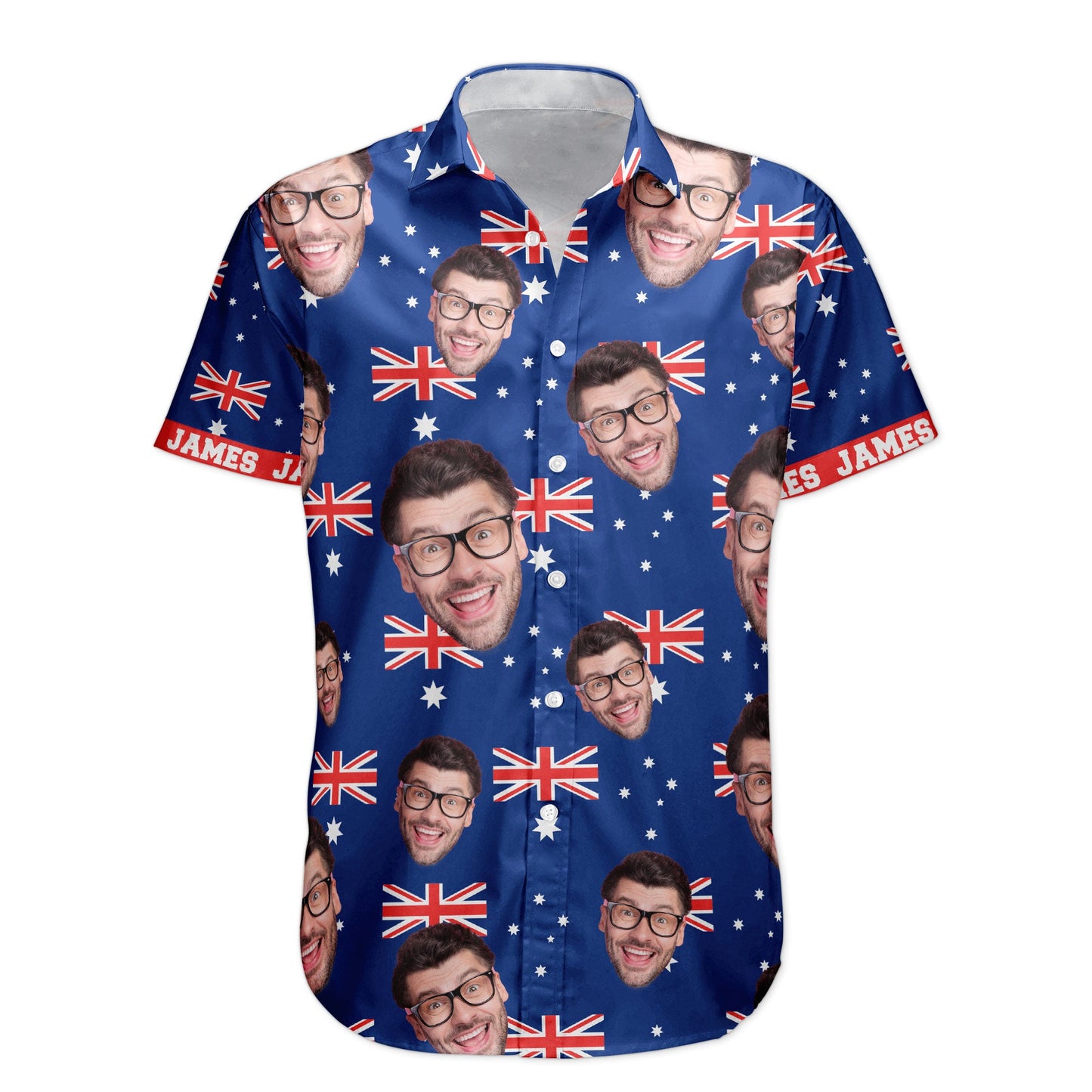 Australia Day Flag Custom Face With Name - Personalized Photo Hawaiian Shirt HA0047