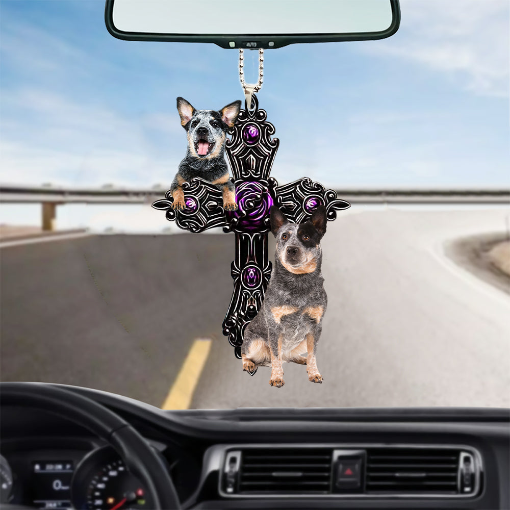 Australian Cattle Pray For God Car Hanging Ornament Dog Pray For God Ornament Lasfour OO0763