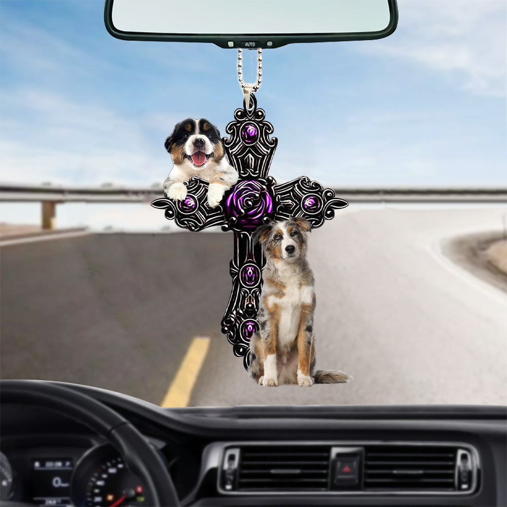 Australian Shepherd Pray For God Car Hanging Ornament Dog Pray For God Ornament Lasfour OO0721