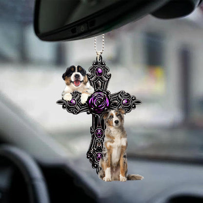 Australian Shepherd Pray For God Car Hanging Ornament Dog Pray For God Ornament Lasfour OO0721