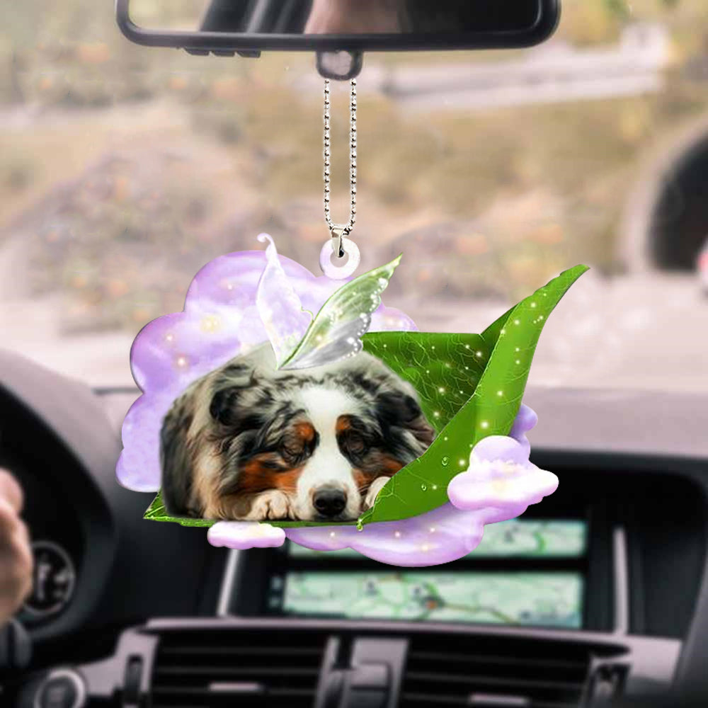 Australian shepherd-Sleep On Fallen Leaves-Two Sided Ornament OO0561