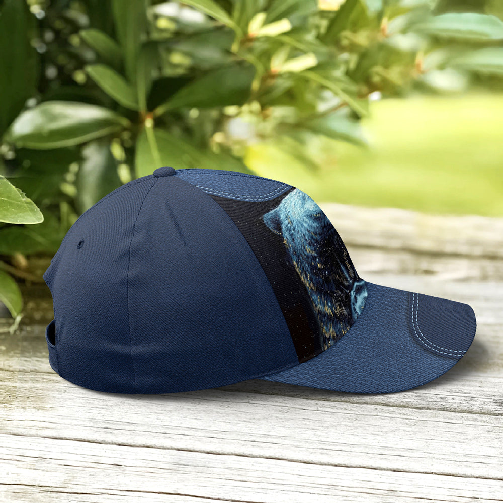 Navy Blue Darkness Moonlight Bear Baseball Cap Lasfour CO0852