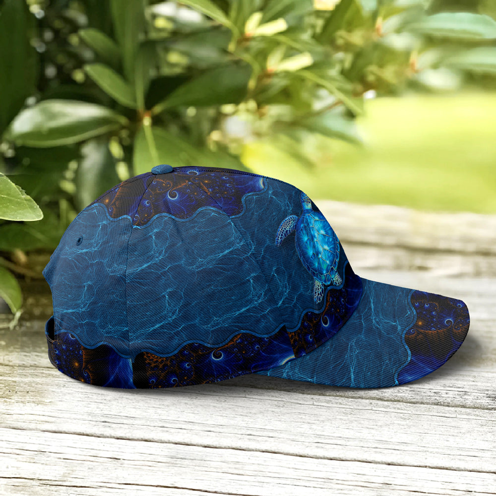 Sea Turtle In The Ocean Print Baseball Cap Lasfour CO0806