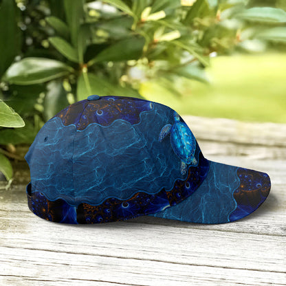 Sea Turtle In The Ocean Print Baseball Cap Lasfour CO0806