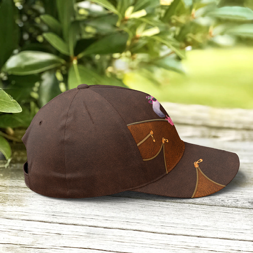 Funny Flamingo Leather Style Baseball Cap Lasfour CO0797