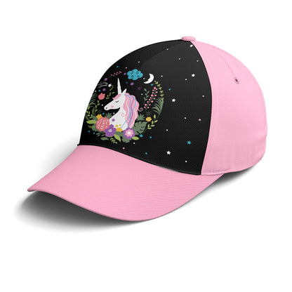 Floral Dreamy Unicorn Baseball Cap For Fantasy Creatures Lovers Lasfour CO0963