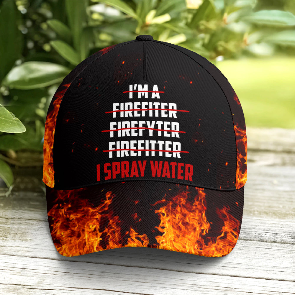 Funny Firefighter Spray Water Baseball Cap Lasfour CO0168