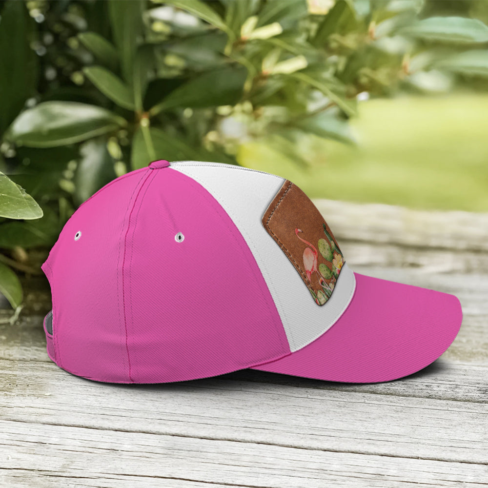 Flamingo And Cactus Classic Pink Baseball Cap Lasfour CO0893