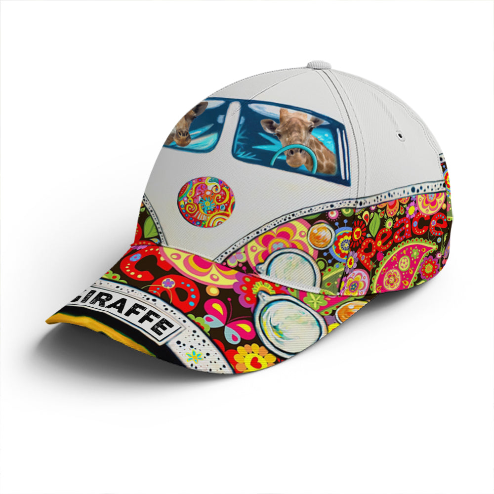 Giraffes On The Van Colorful Print Baseball Cap Lasfour CO0805