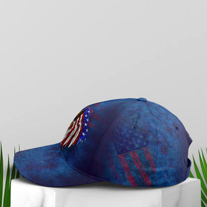 American Flag Eagle Wings Blue Baseball Cap Lasfour CO0972