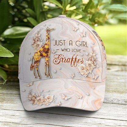 Just A Girl Loves Giraffes Baseball Cap Lasfour CO0875