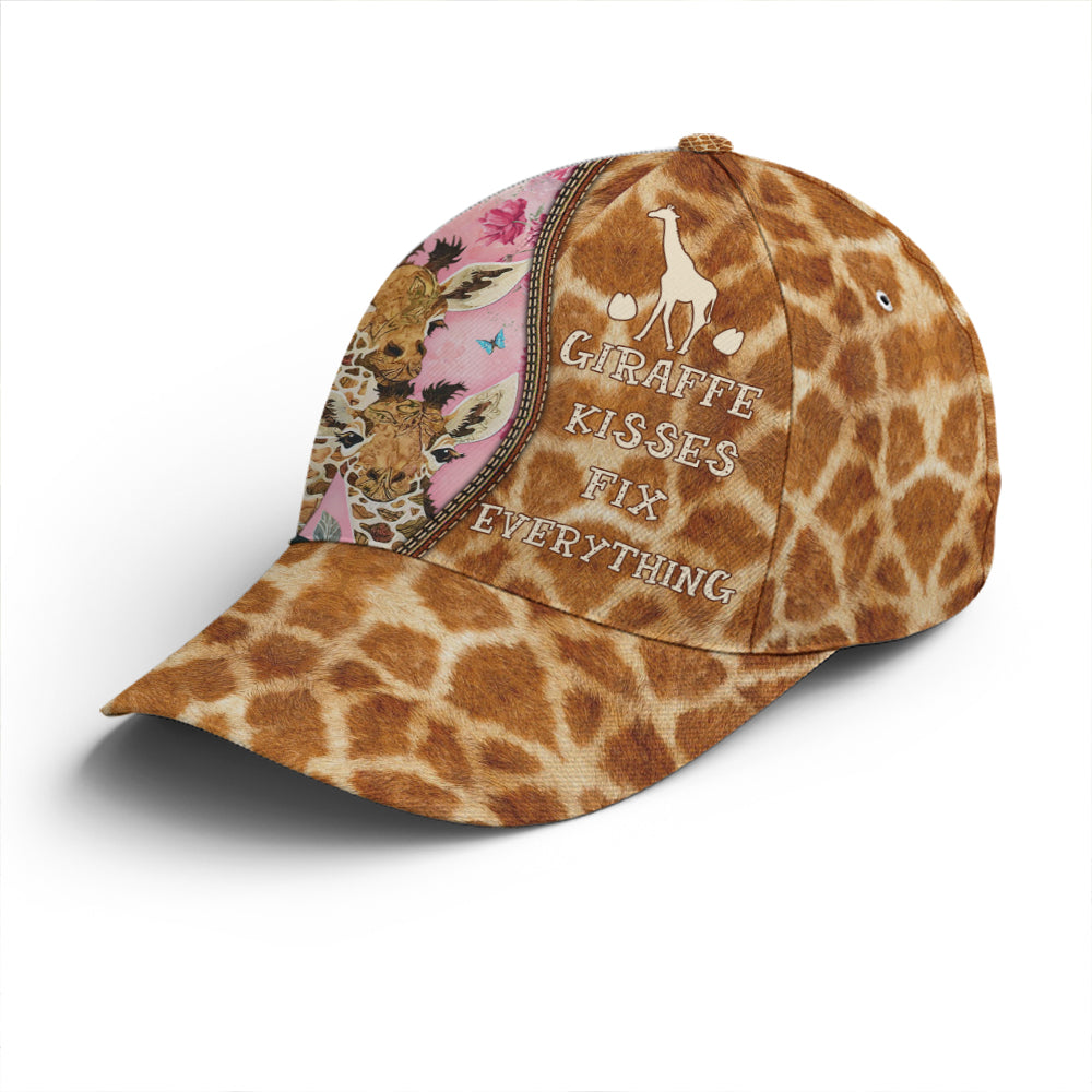 Baseball Cap For Giraffe Lovers Kisses Fix Everything Skin Pattern Lasfour CO0947