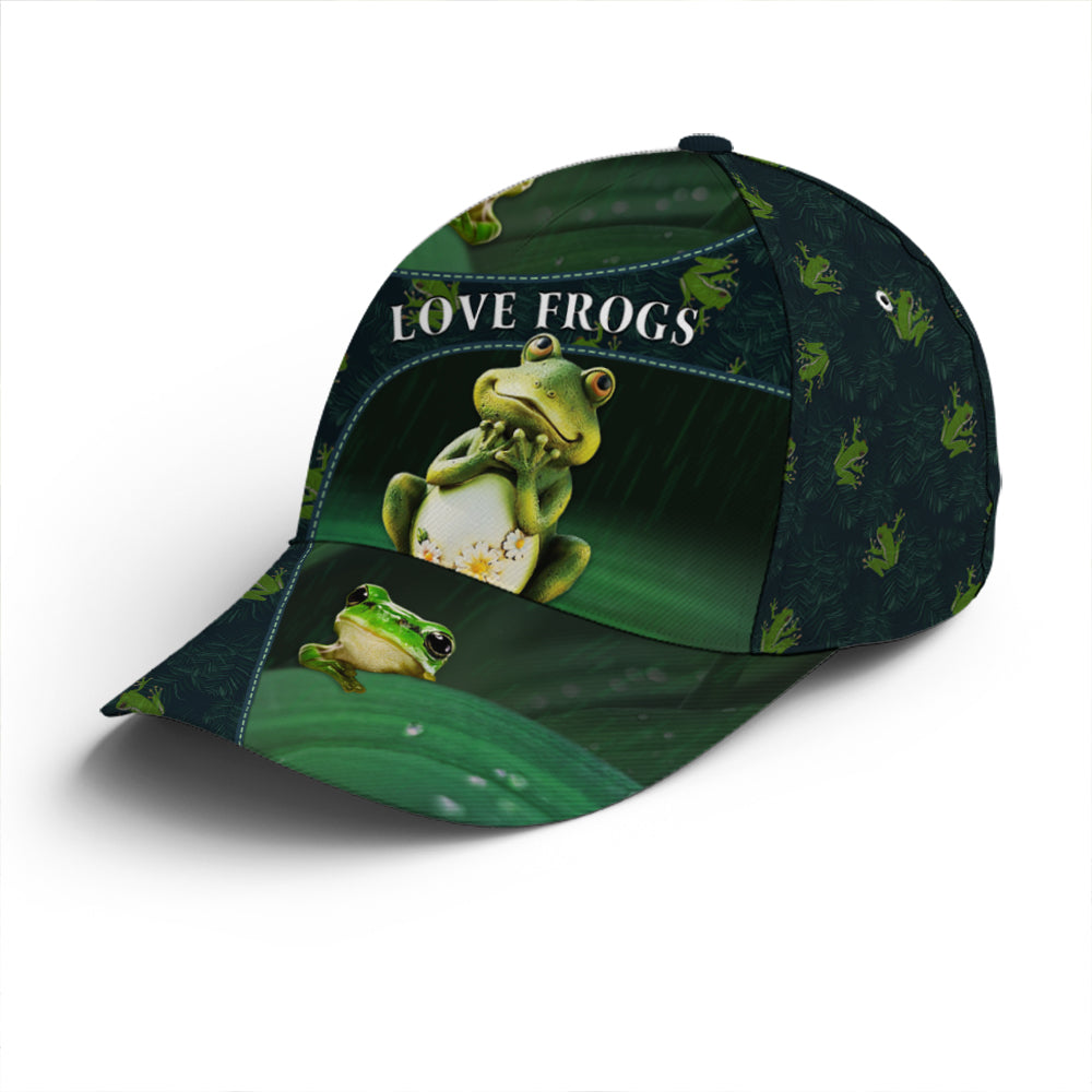 Frogs Vector Art Pattern Green Baseball Cap Lasfour CO0899