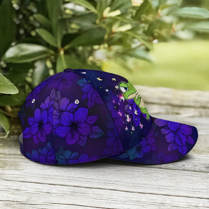 Frogs Floral Pattern Purple Baseball Cap Lasfour CO0900