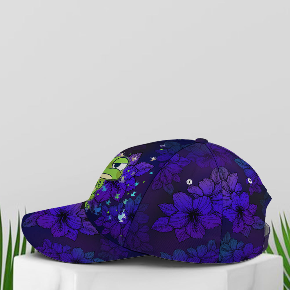 Frogs Floral Pattern Purple Baseball Cap Lasfour CO0900