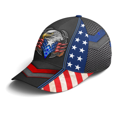 Eagles America US Flag Metallic Baseball Cap Lasfour CO0716