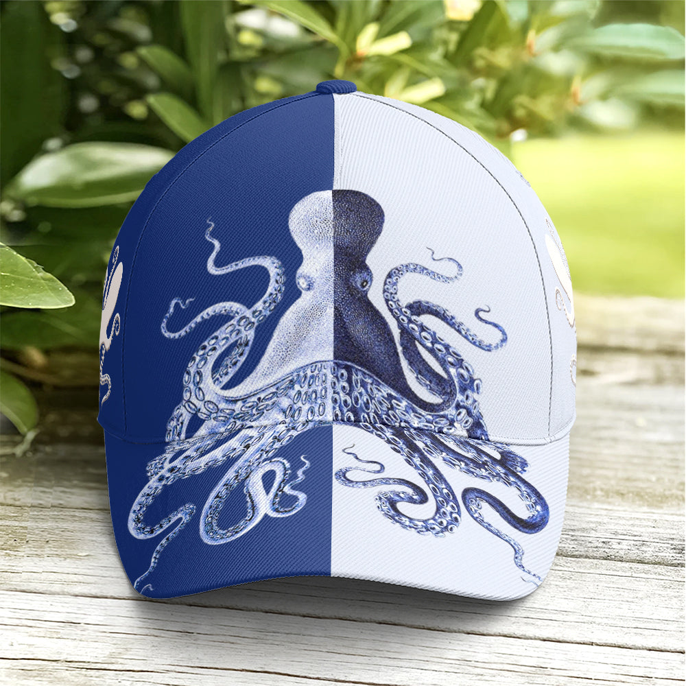 Baseball Cap For Octopus Lovers Two-tone Pattern Lasfour CO0943