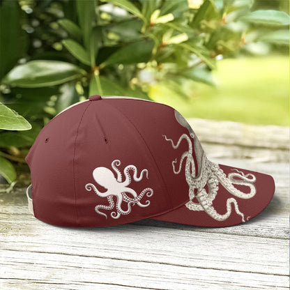 Baseball Cap For Octopus Lovers Two-tone Pattern Lasfour CO0943